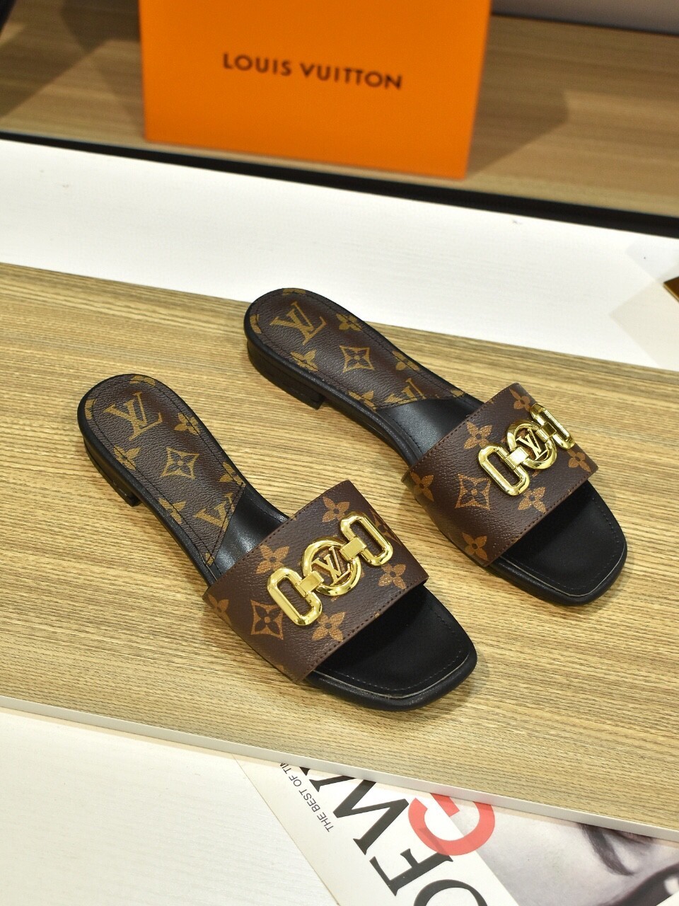 Louis Vuitton new imported old flower cowhide sheepskin lining 35-42
