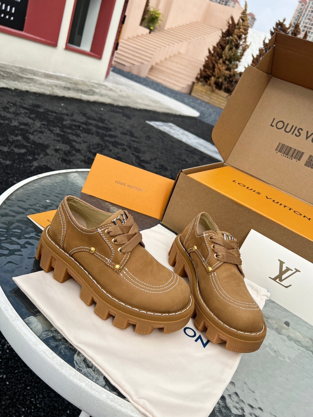 Louis Vuitton new retro thick bottom series imported cowhide and sheepskin lining 35-45